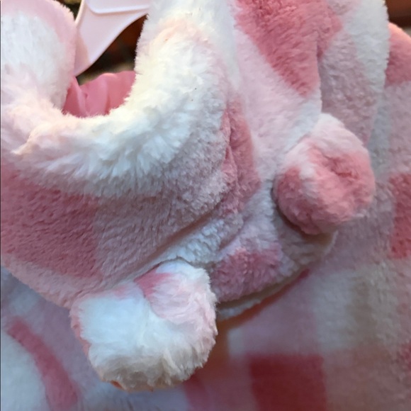 Okie Dokie Pink and White Checkered Puffer Jacket - Picture 3 of 6